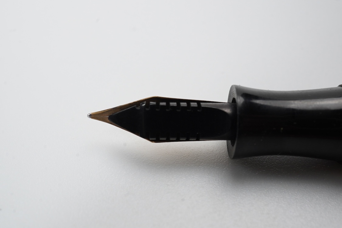 A Parker Challenger in brown and black with 'sword' clip with 14ct. gold nib - USA